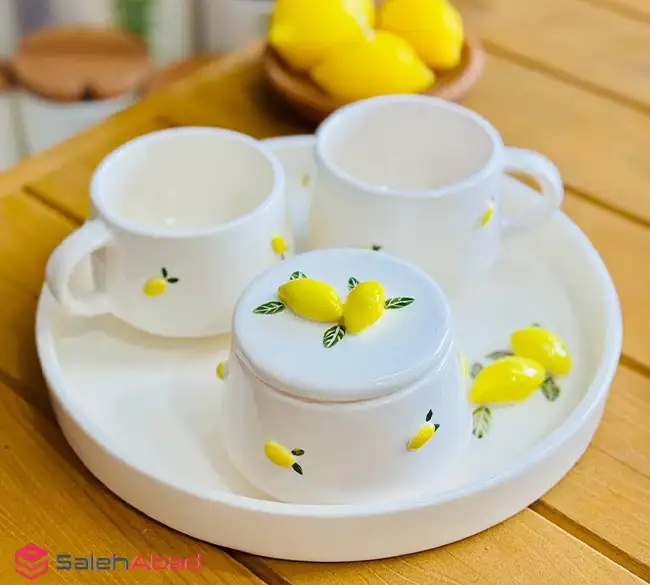 فروش عمده ست چای خوری دو نفره طرح لیمو