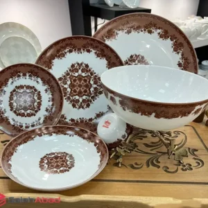 فروش عمده سرویس 26 پارچه دینو قهوه ای 108