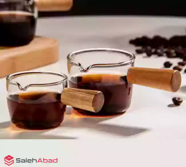 فروش عمده ظرف سس خوری پیرکس دسته بامبو