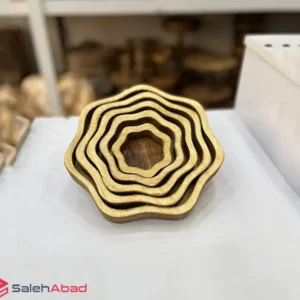 فروش عمده سینی سرو چوبی طرح گل ۵ تکه