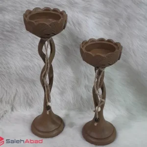 فروش عمده شمعدان پلی استر جفتی طرح گل
