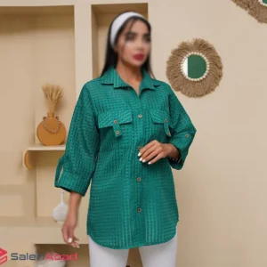 فروش عمده شومیز زنانه حصیری جلو دکمه