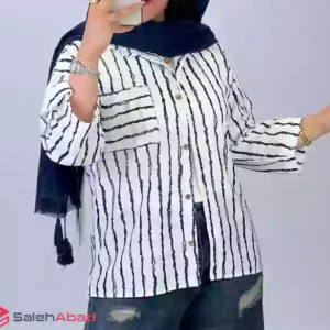 فروش عمده مانتو تابستانی کوتاه راه راه