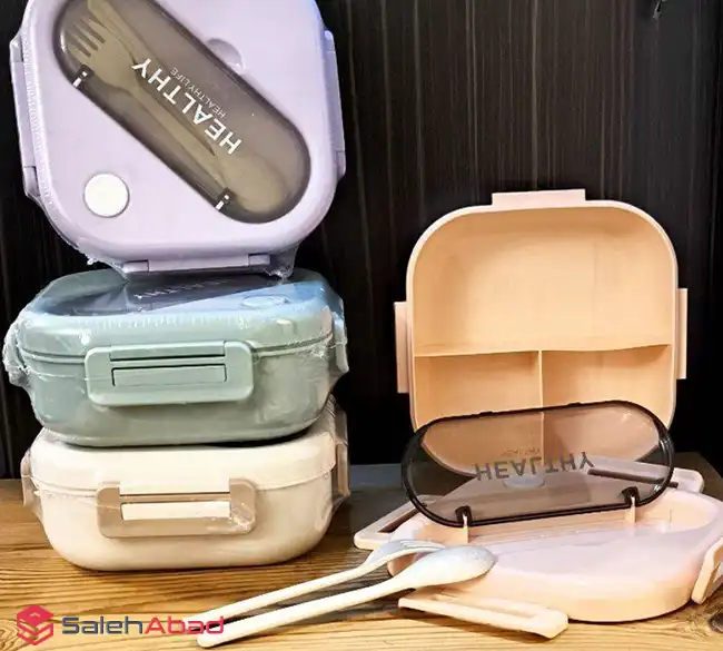 فروش عمده ظرف غذا مربعی قاشق دار