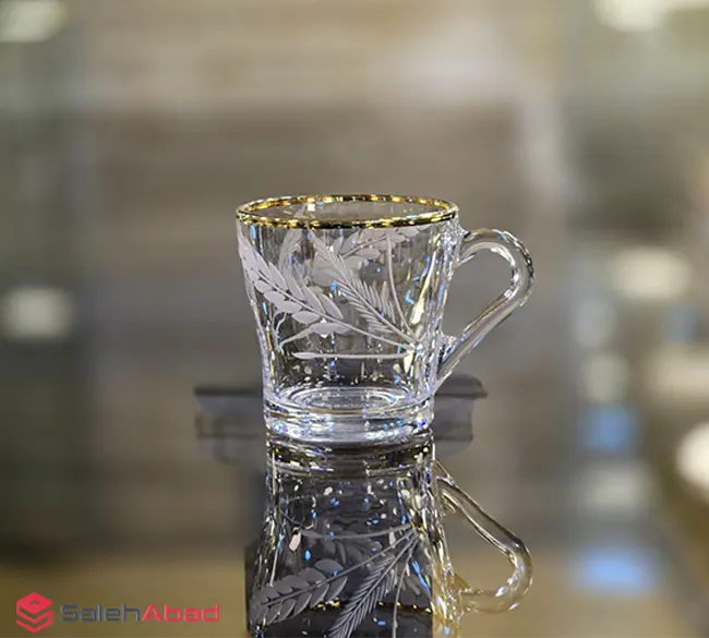 فروش عمده فنجان چای لب طلا طرح گندم