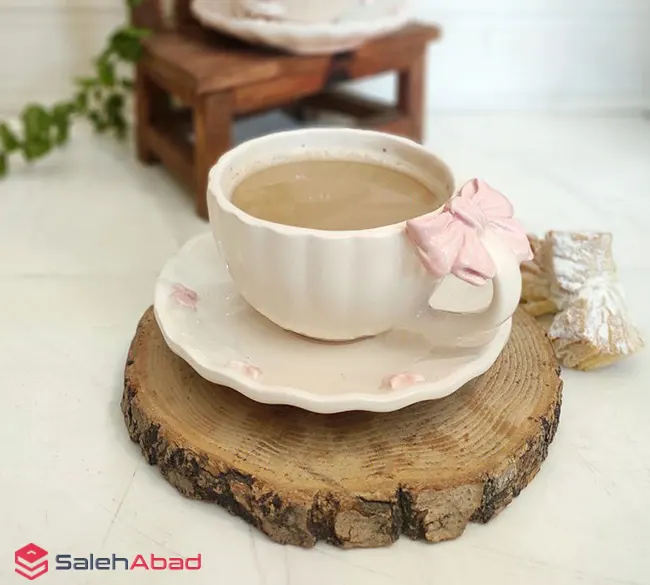 فروش عمده فنجان نعلبکی سرامیکی طرح پاپیون
