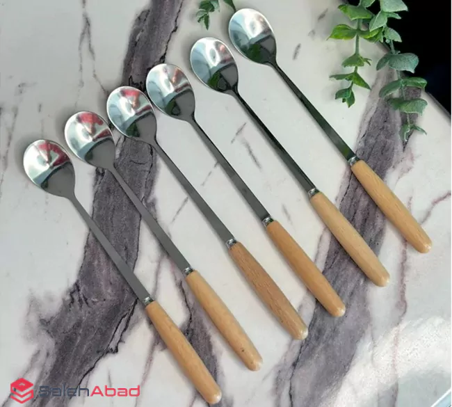 فروش عمده قاشق شربت خوری دسته چوبی