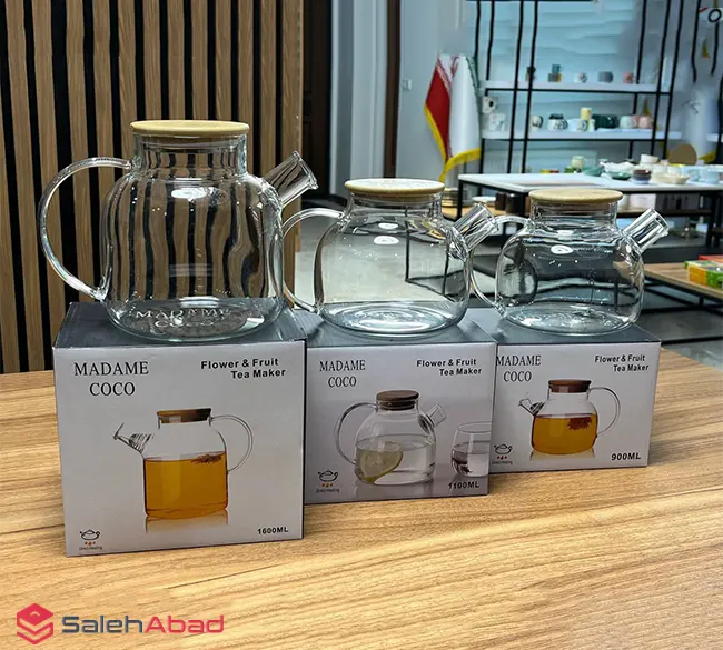 فروش عمده قوری پیرکس 3 سایز مادام کوکو