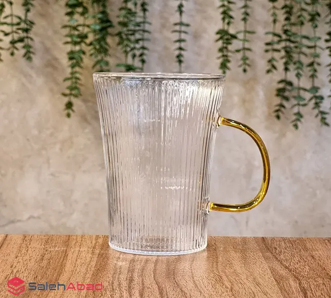 فروش عمده لیوان شیپوری دسته طلایی