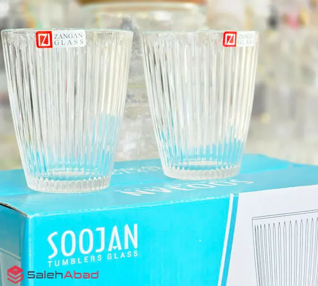 فروش عمده لیوان شیشه ای بدون دسته کوتاه سوجان