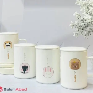 فروش عمده ماگ بلند درب دار طرح حیوانات