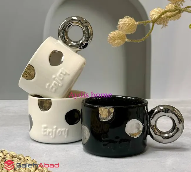 فروش عمده ماگ سرامیکی رنگی طرح خالدار