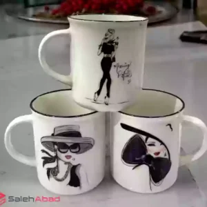 فروش عمده ماگ سرامیکی سفید طرح دختر