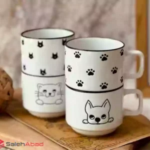 فروش عمده لیوان سرامیکی سفید حیوانات