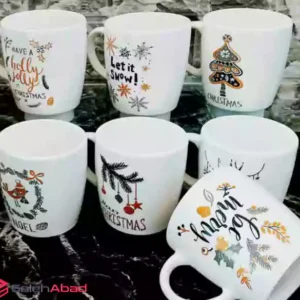 فروش عمده ماگ سرامیک سفید طرح کریسمس