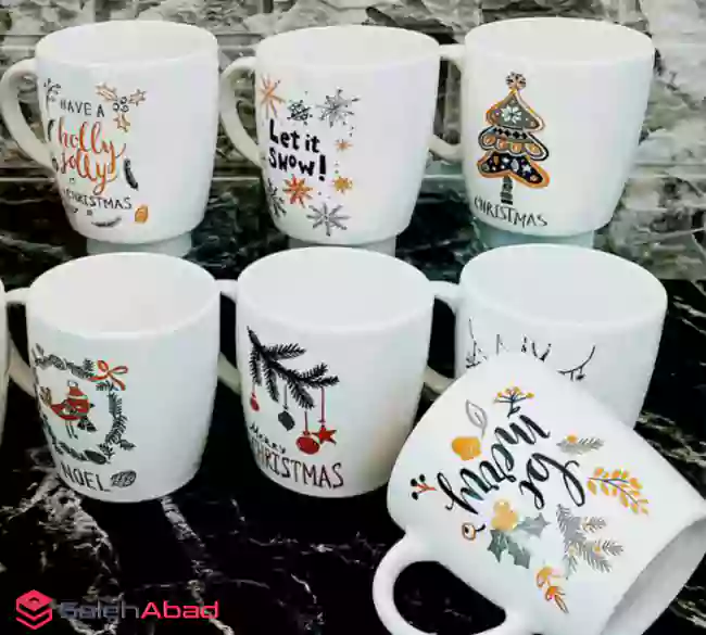 فروش عمده ماگ سرامیک سفید طرح کریسمس