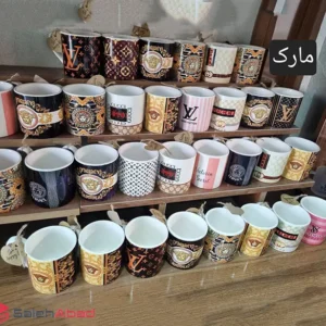 فروش عمده لیوان سرامیکی چاپی طرح مارک