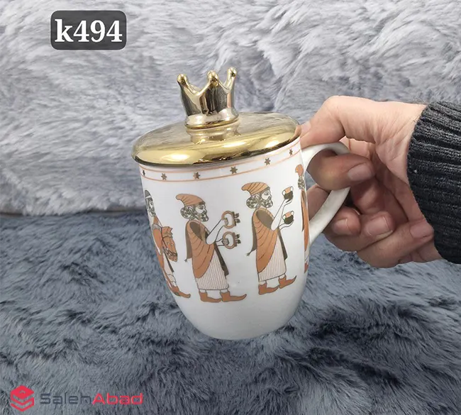 فروش عمده ماگ چینی طرح هخامنشی تاج دار