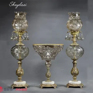 فروش عمده ست شمعدان و میوه خوری طرح لاله