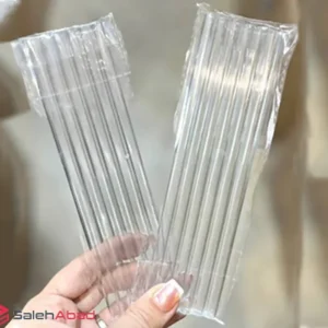 فروش عمده نی شیشه ای طرح ساده 6 عددی
