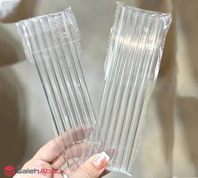 فروش عمده نی شیشه ای طرح ساده 6 عددی