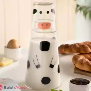 فروش عمده پارچ شیشه ای شیر طرح گاو
