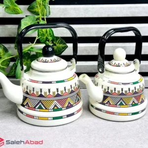 فروش عمده کتری لعابی طرح سنتی 3 سایز