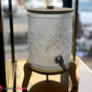 فروش عمده کلمن شیشه ای پایه چوبی باتیس