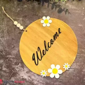 فروش عمده آویز نشانگر چوبی گرد WELCOME