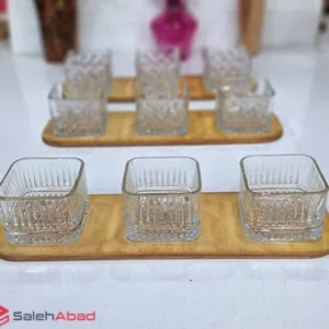 فروش عمده اردو خوری بلور زیر چوبی 3 خانه