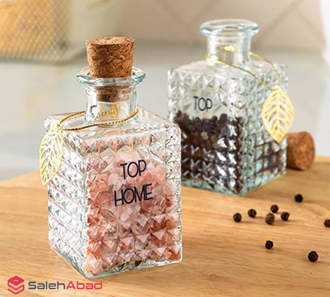 فروش عمده جا زعفرانی بلور درب چوب پنبه