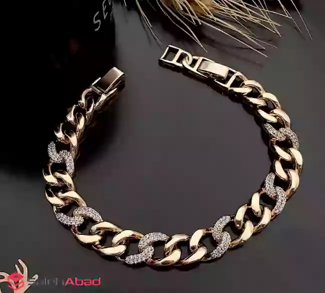 فروش عمده دستبند زنجیری نگین دار