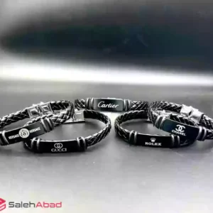 فروش عمده دستبند چرم مصنوعی مدل بافت