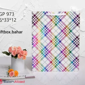 فروش عمده ساک دستی هدیه طرح چهارخانه