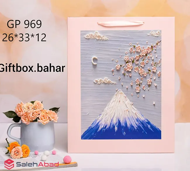 فروش عمده ساک دستی کادو طرح برجسته کوه