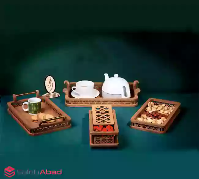 فروش عمده ست پذیرایی چوبی مستطیل 4 تکه
