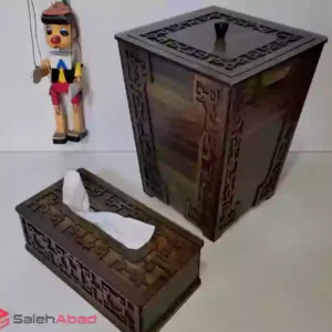 فروش عمده جا دستمالی و سطل آشغال چوبی