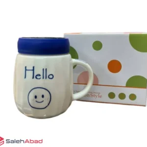 فروش عمده ماگ درب آینه ای سرامیکی HELLO