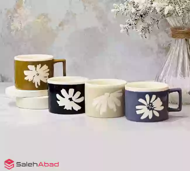 فروش عمده ماگ سرامیکی رنگی طرح گل