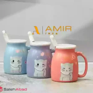 فروش عمده ماگ سرامیکی قاشق دار گربه ای