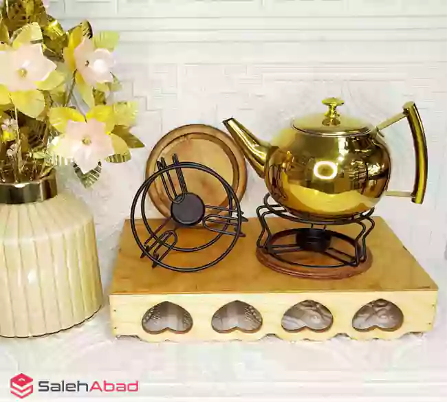 فروش عمده وارمر قوری فلزی کف چوبی