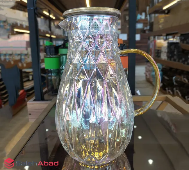 فروش عمده پارچ پیرکس هفت رنگ درب استیل
