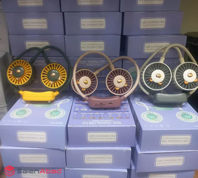 فروش عمده پنکه شارژی گردنی طرح خرسی