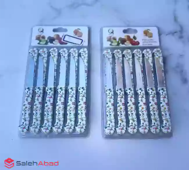 فروش عمده کارد میوه خوری گلدار 12 تایی