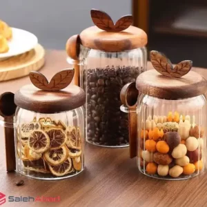 فروش عمده بانکه پیرکس درب چوبی طرح برگ