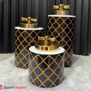 فروش عمده بانکه سرامیکی درب فلزی 3 عددی