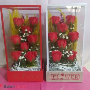 فروش عمده باکس گل رز 8 شاخه کادویی
