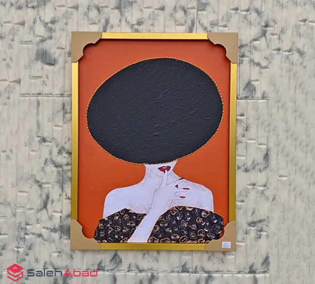 فروش عمده تابلو تکسچر ورق طلا طرح دختر