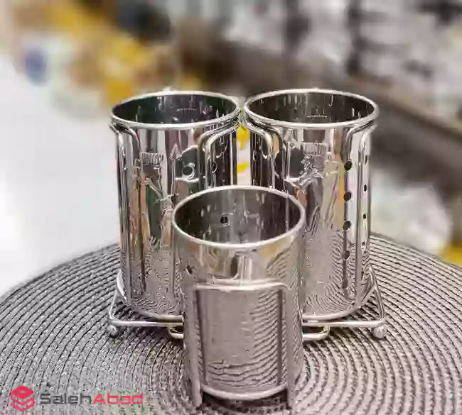 فروش عمده جا قاشقی استیل سه خانه