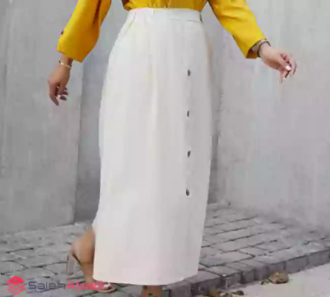 فروش عمده دامن لینن بلند زنانه